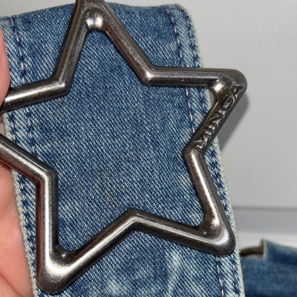 Minga London distressed denim star girl y2k handbag boho grunge goth 90s mini - Picture 10 of 13